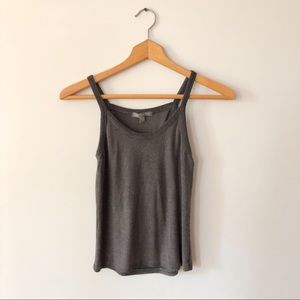 DON’T ASK WHY Gray Ribbed Tank Top